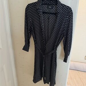Goldie Black and White Dress with Notched Collar